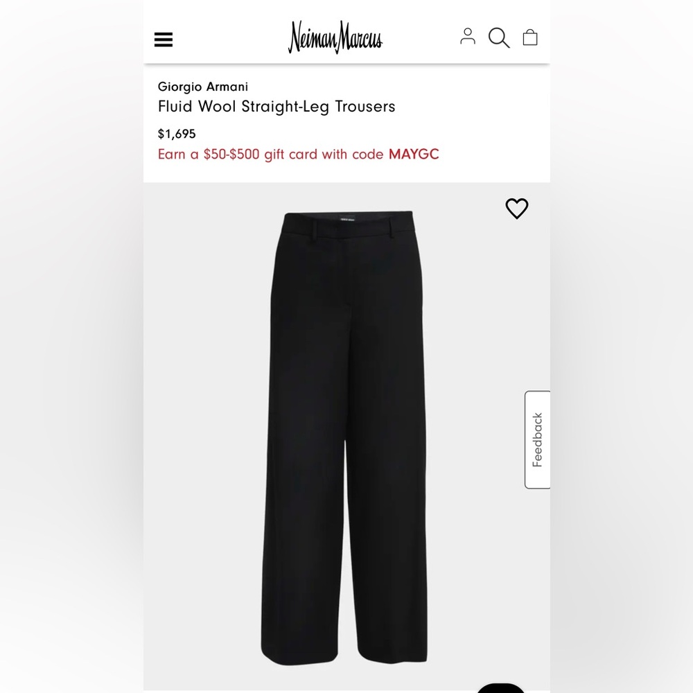 GIORGIO ARMANI‼️ Elegant Black Women's Pants